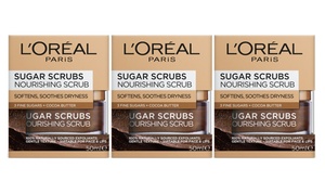 Three L'Oreal Sugar Face Scrubs 