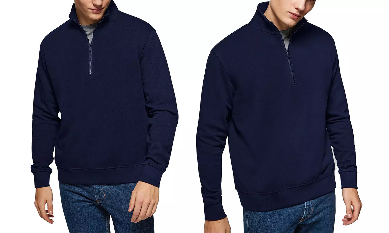 Felpa lupetto a mezza zip