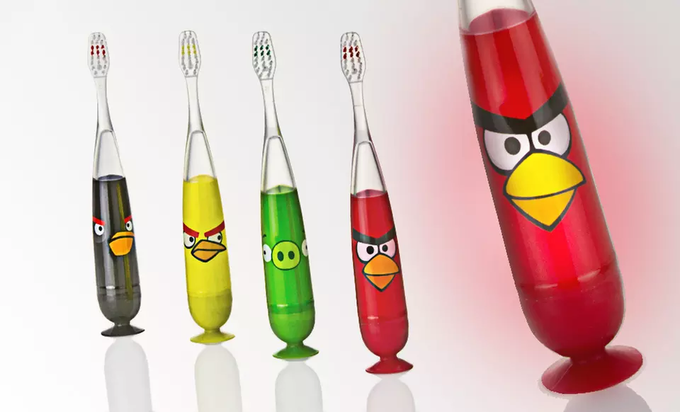 $16 for a Four-Pack of Angry Birds Flashing Toothbrushes ($43.80 List Price). Free Shipping and Free Returns. - Primary Image