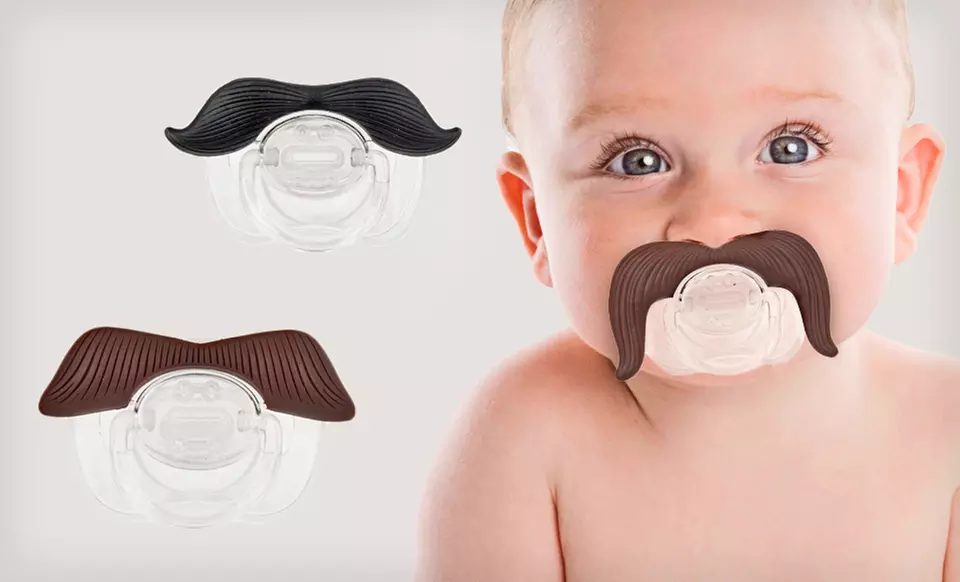 Stachifier Mustache Pacifier Bundles (Up to 50% Off). Two Options Available. Free Shipping on Purchases of $15 or More. - Primary Image