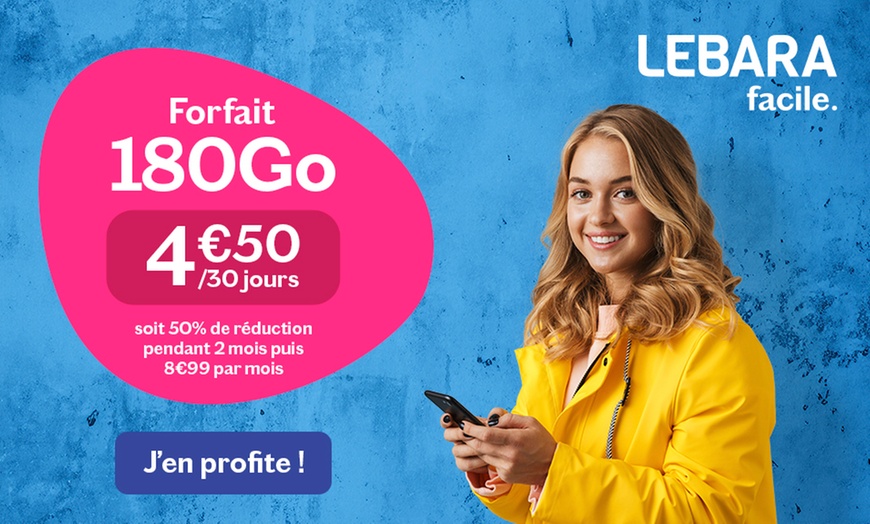 Image 1: Forfait mobile 180 Go avec 5G avec Lebara Mobile