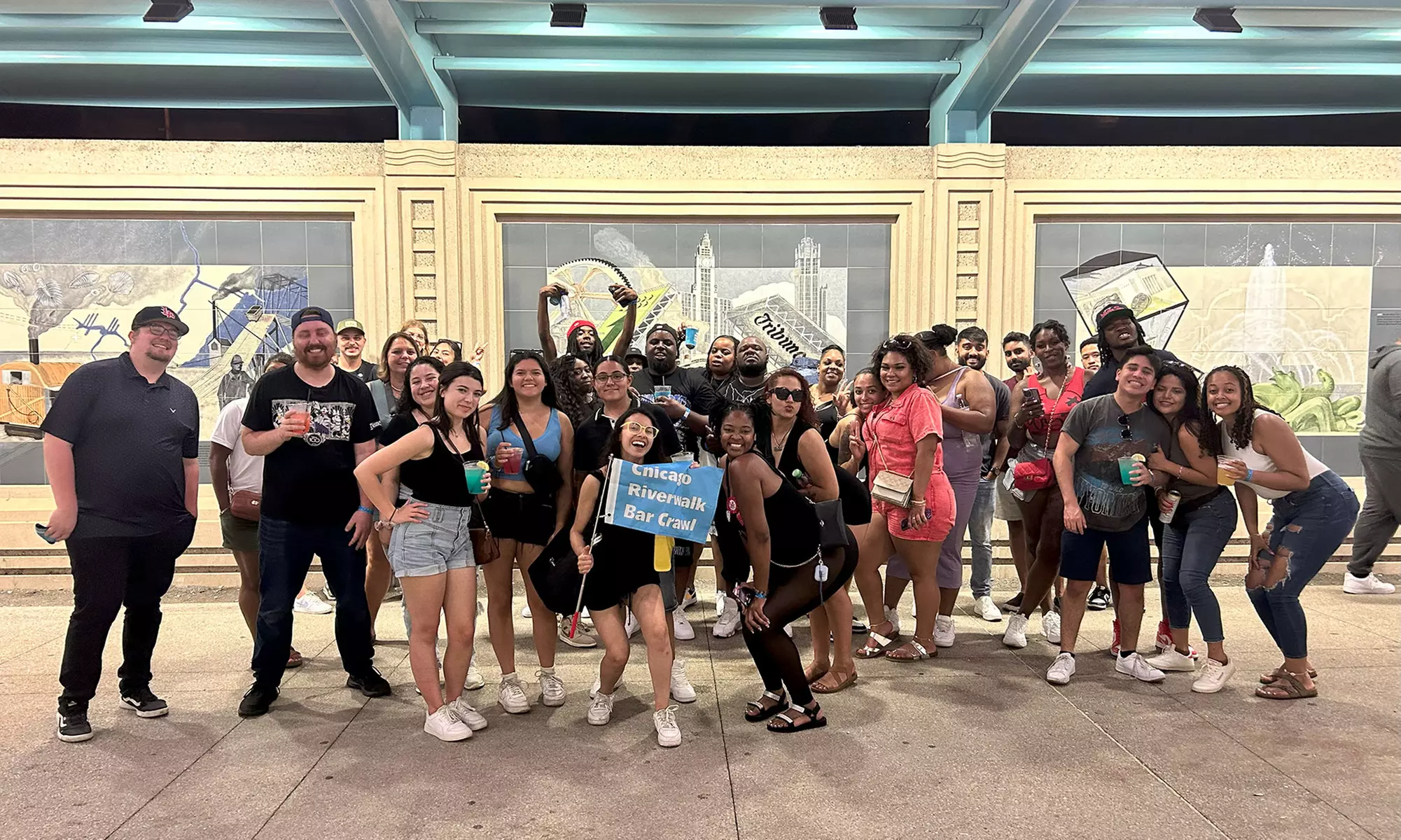 GA Ticket for 1 or 2 Person to Chicago Riverwalk Bar Crawl & Fireworks