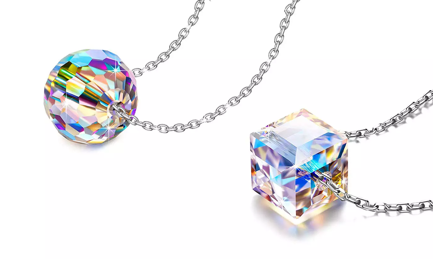 Collier Aurora en argent sterling faits de cristaux Swarovski® Philip Jones - Primary Image
