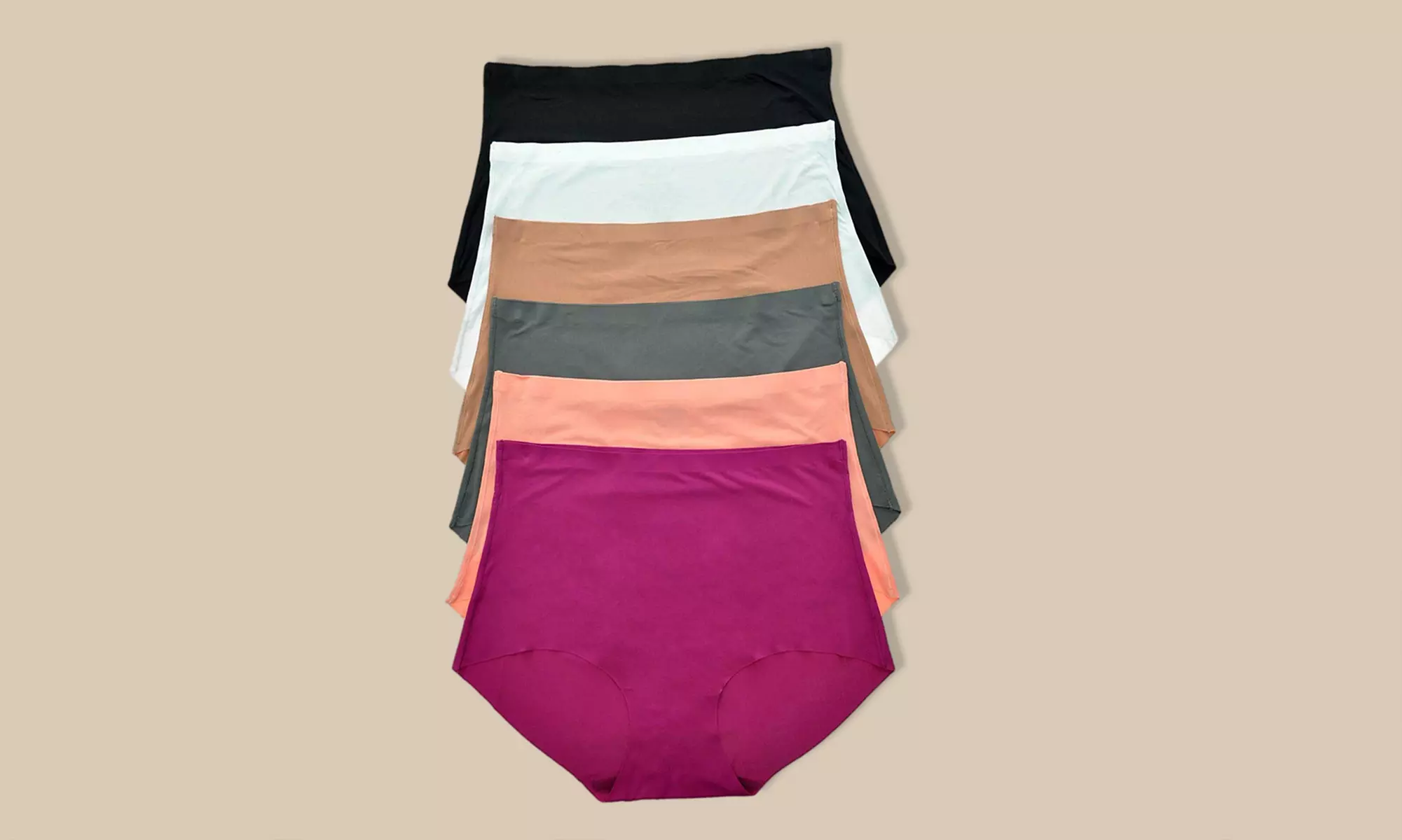 (6 Pack) Women's High Waisted Seamless Basic Laser Cut Panties