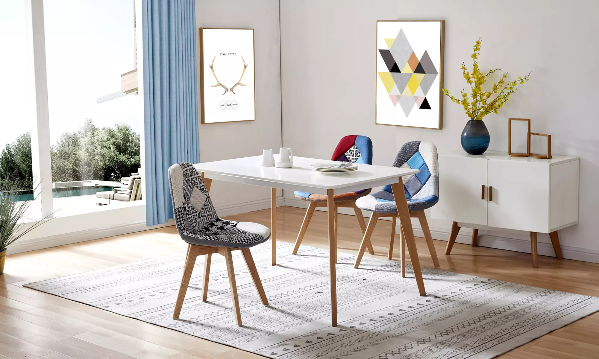 1, 2 ou 4 chaises "Jill" au style scandinave avec pieds en hêtre, livraison offerte - Primary Image