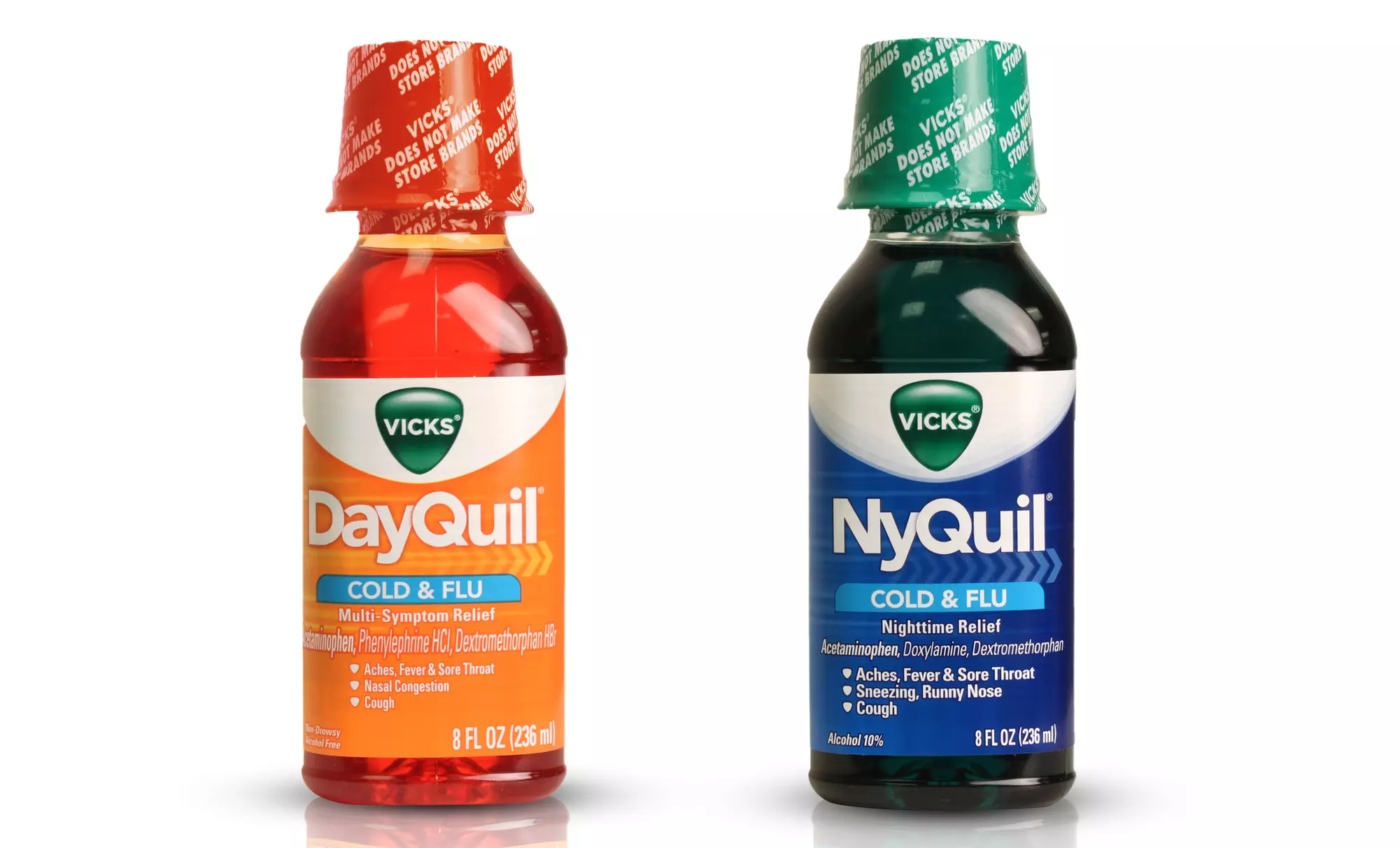 Dayquil and Nyquil Liquid Bottles; 2-Packs of 8 Fl. Oz Bottles. Available in One or Both Varieties. - Second Medium