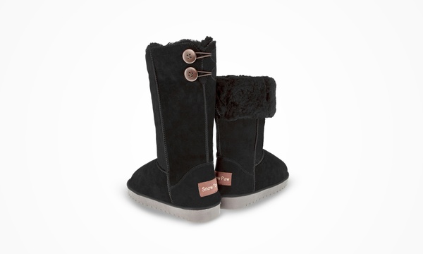 snow paw tall button sheepskin boots