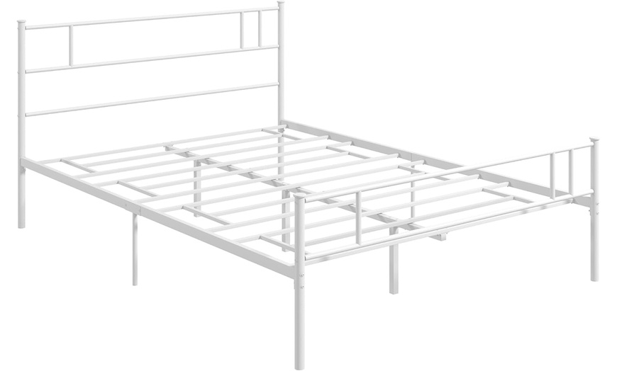 Image 2: HomCom Double Metal Bed Frame