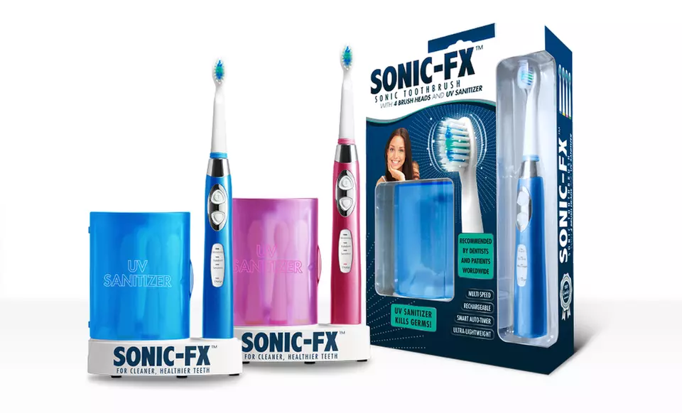 Sonic-FX Toothbrush with 4 Brush Heads and UV Sanitizer - Primary Image