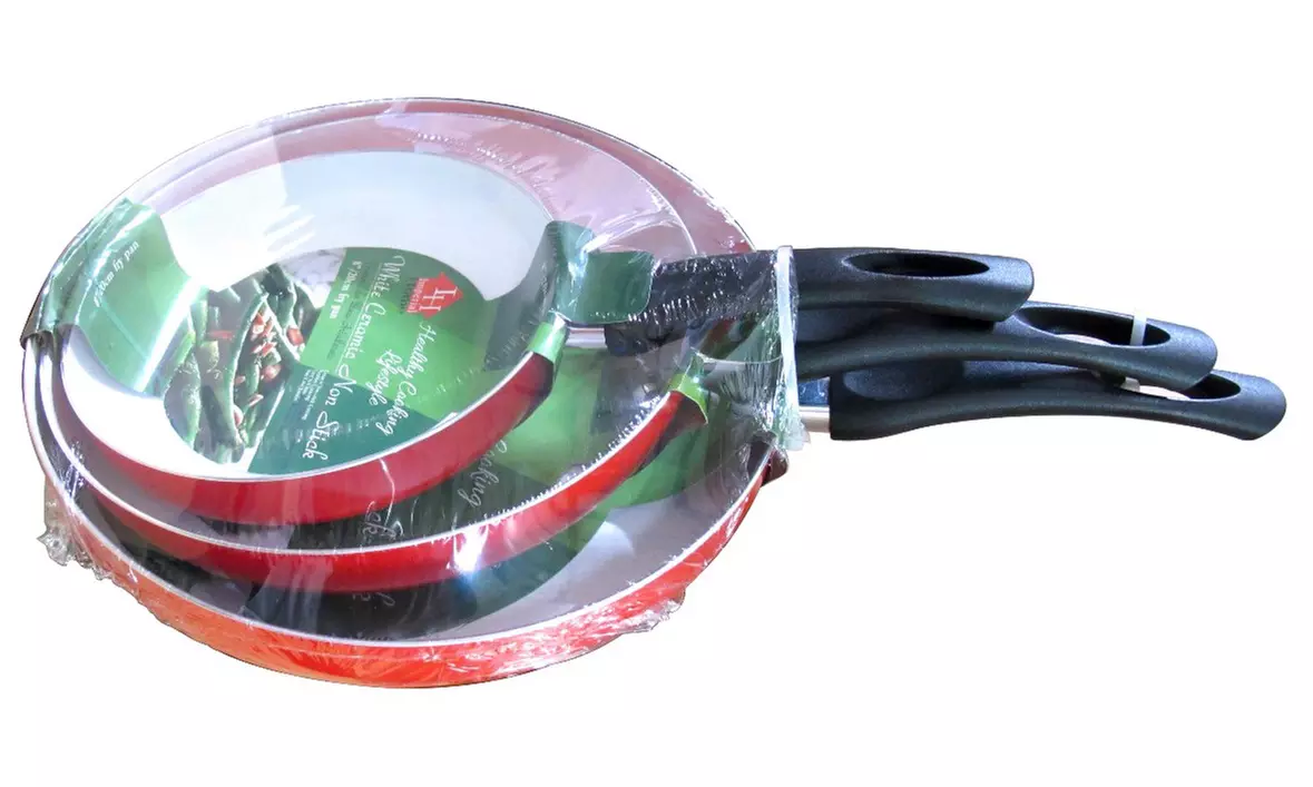 Ceramic Non-Stick Fry Pan Set with 8", 10", and 12" Pans - Second Medium