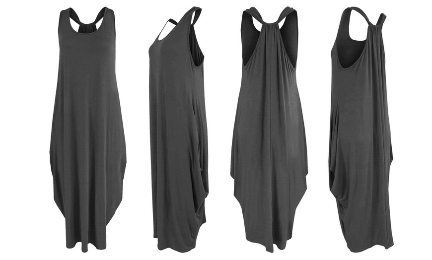 Image 3: Boho-Style Jersey Oversized Baggy Dress