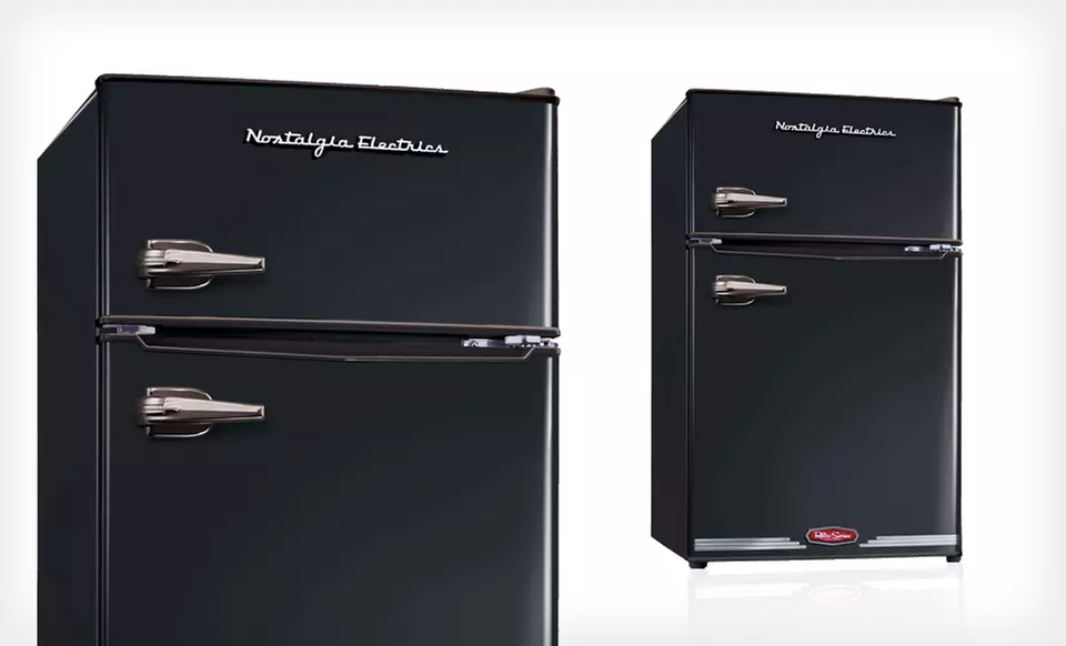 $176 for a Nostalgia Electrics Retro Refrigerator in Black or Red ($249.99 List Price). Free Shipping and Free Returns. - Second Medium