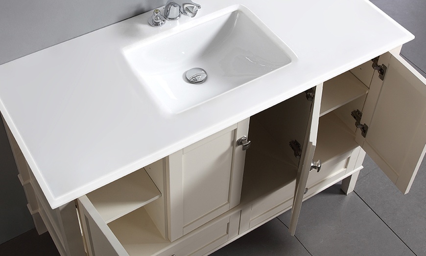 Simpli Home Bathroom Vanity In Soft White