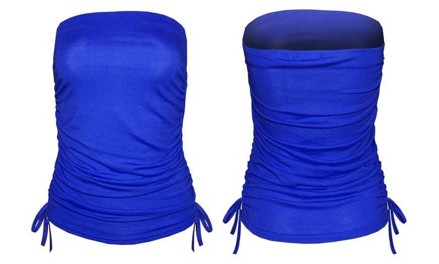 Image 7: Ruched Drawstring Tube Top