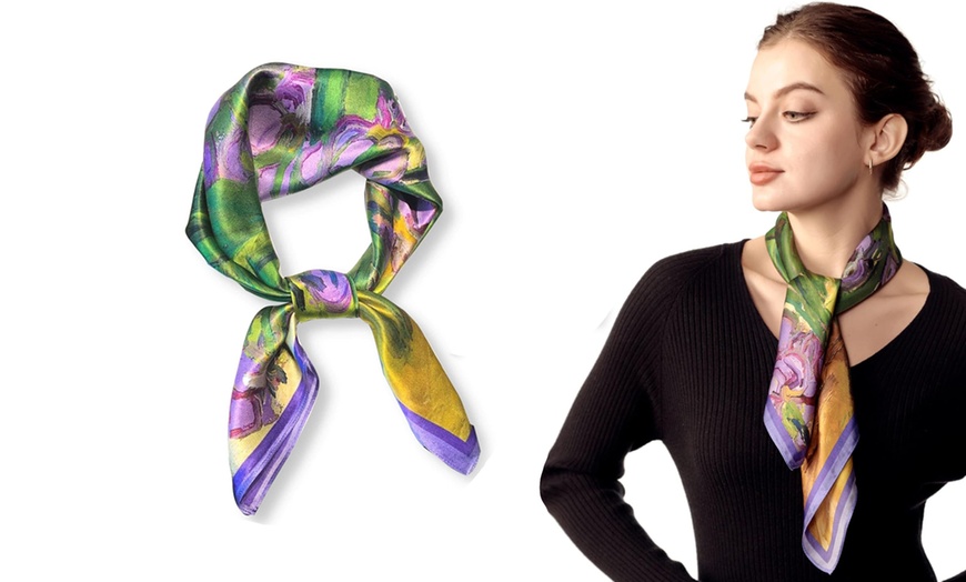 Image 16: Silk Scarf for Women in Five Styles
