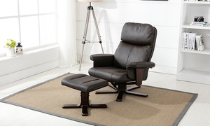 CoziRecline Swivel Recliner with Footstool