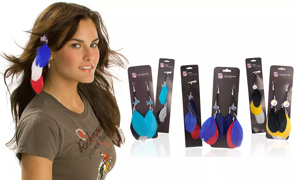 NFL Feather Earrings and Hair Clips - Primary Image