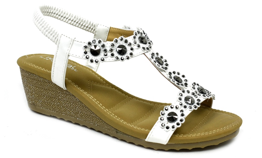 Image 3: Open Toe Wedge Sandals