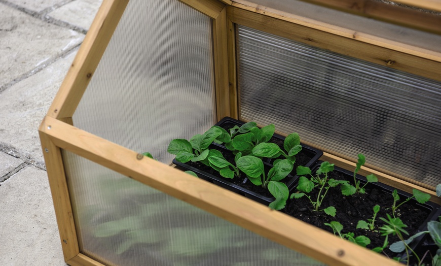 Image 8: Garden Grow Raised Wooden Cold Frame with Optional Legs