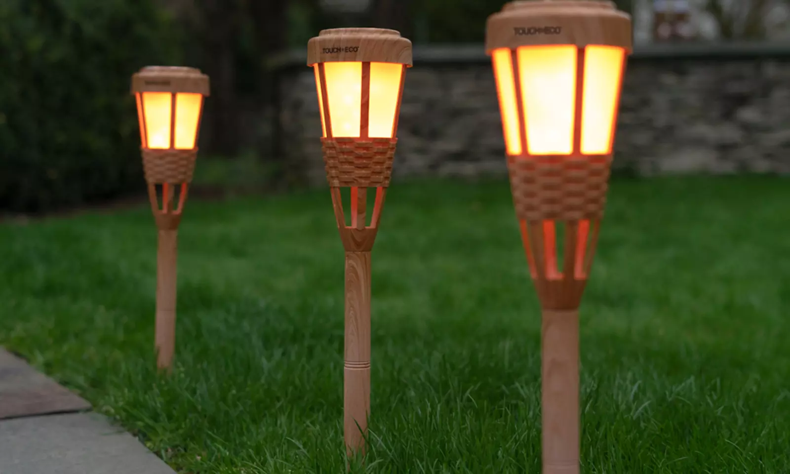 Solar-Powered Bamboo Tiki Torch (1-, 2-, or 4-Pack) - Primary Image