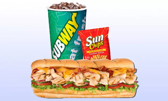 $12 for Four Groupons, Each Good for $5 Worth of Sandwiches, Sides, and Drinks at Subway ($20 Value) - Primary Image