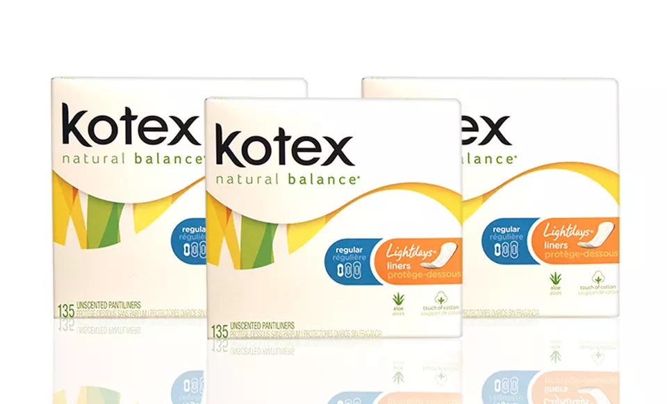 3-Pack of o.b. Pro Comfort Tampons, Kotex Lightdays Unscented Pantiliners, or Poise Ultimate Absorbency Pads - Second Medium