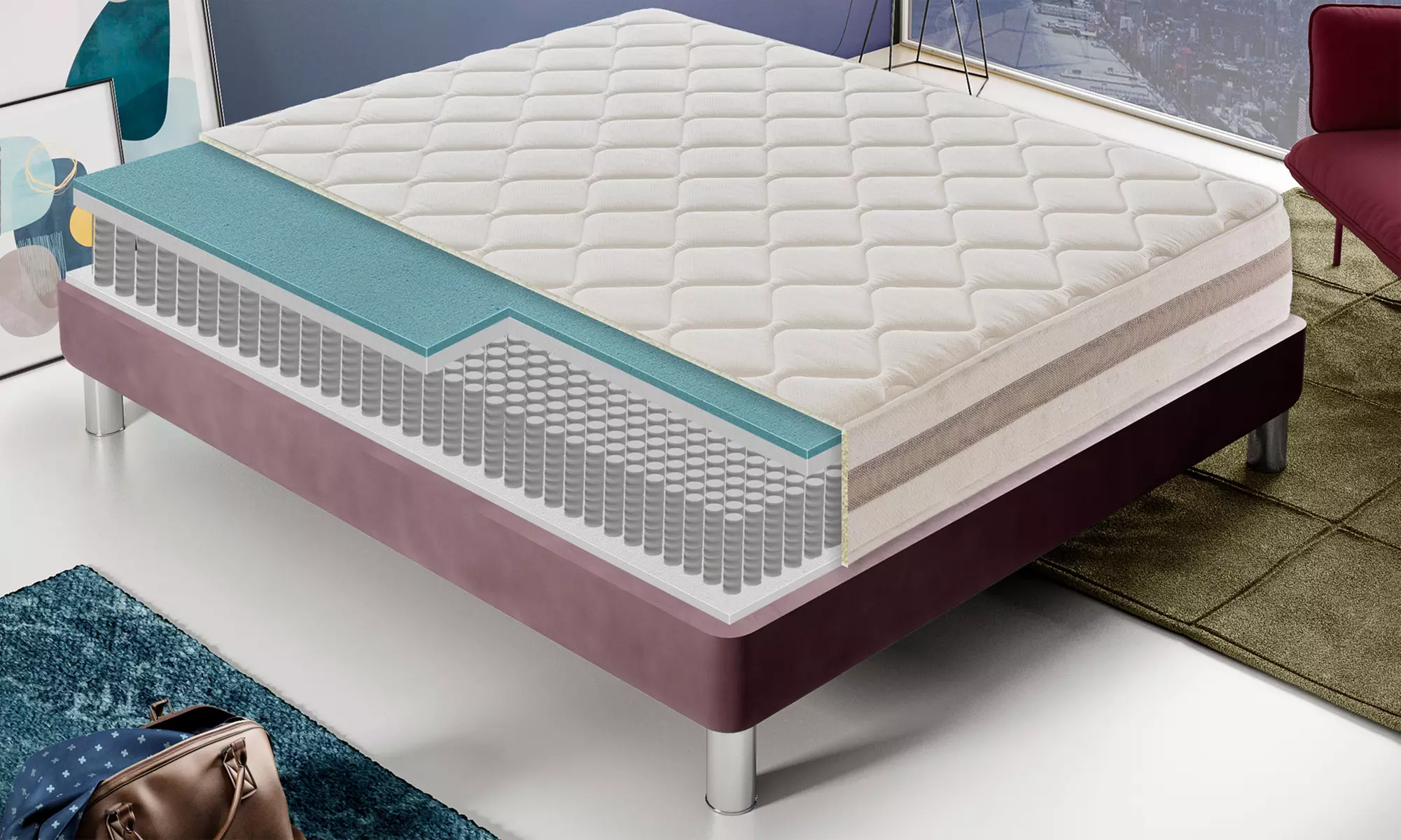 Materasso a molle insacchettate e Memory