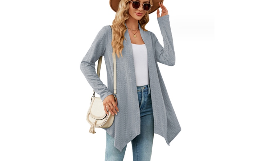 Image 5: Women's Casual Long Sleeve Open Front Cardigan