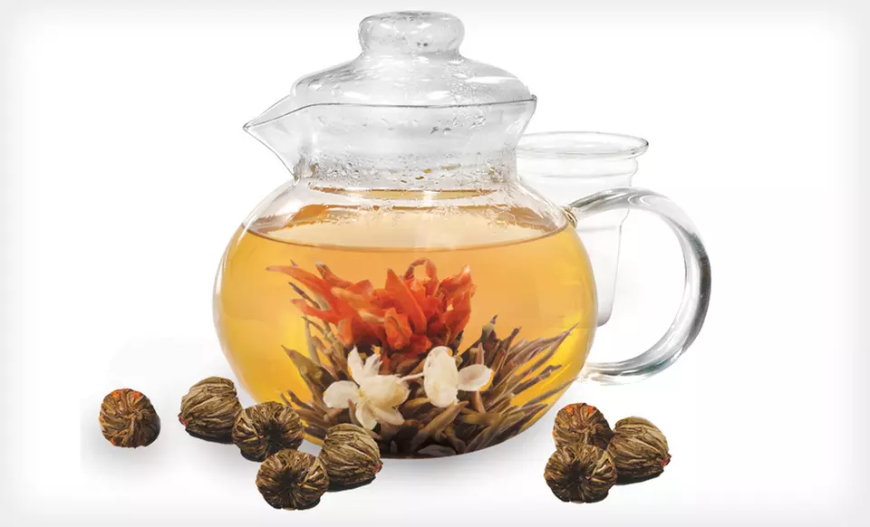 Primula Flowering Tea Gift Set with a Teapot and 13 or 25 Teas (Up to 47% Off). Free Shipping. - Primary Image