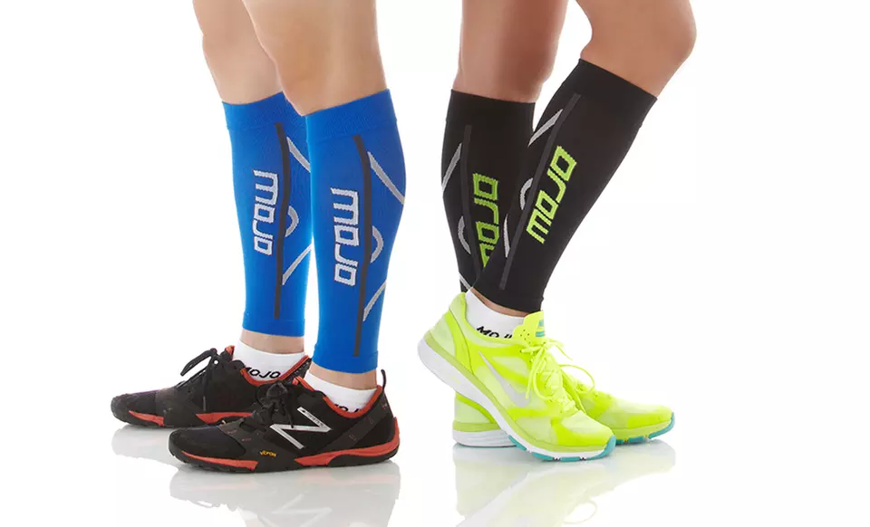 1 Pair of MoJo Elite Running Calf Graduated Compression Sleeves. Multiple Colors Available. - Primary Image