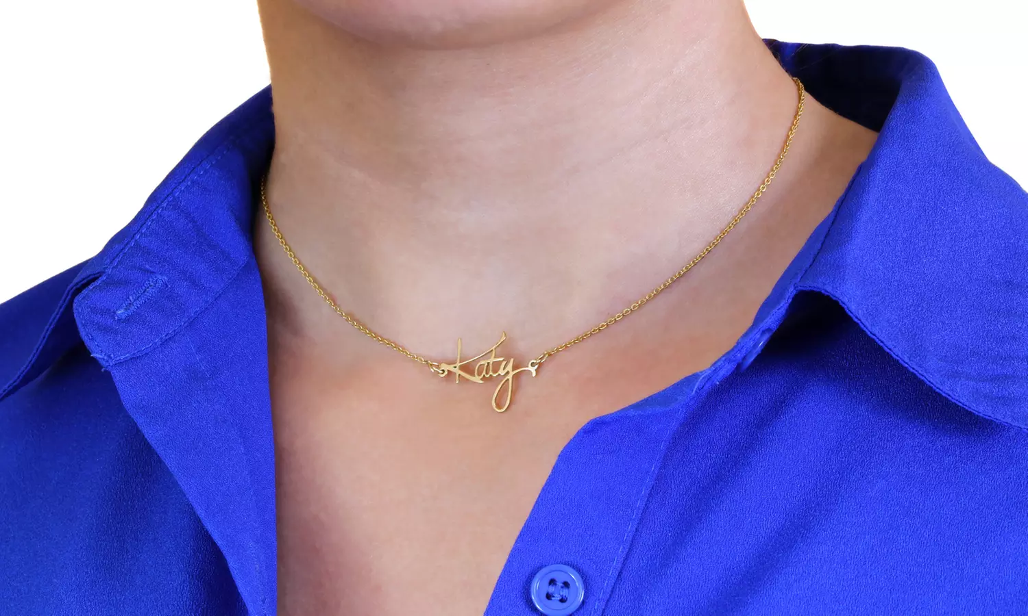 Personalized Silver-Plated or Gold-Plated Script Name Choker from MonogramHub (Up to 82% Off) - Primary Image