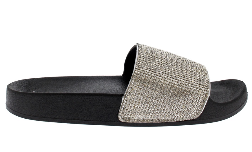 Image 9: Women's Diamante Sliders