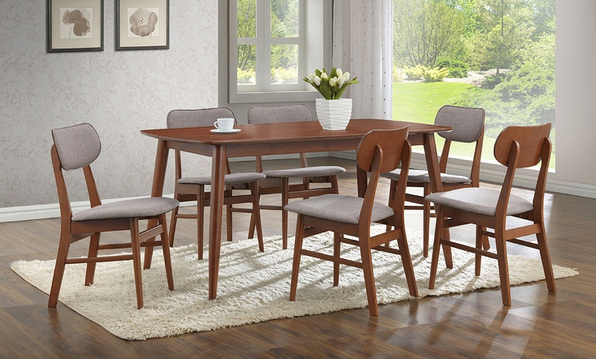 Mid-Century 7-Piece Dining Set | Groupon Goods