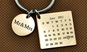 Engraved Date Calendar Keychain