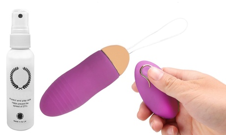 Oeuf vibromasseur télécommandé avec spray nettoyant de protection