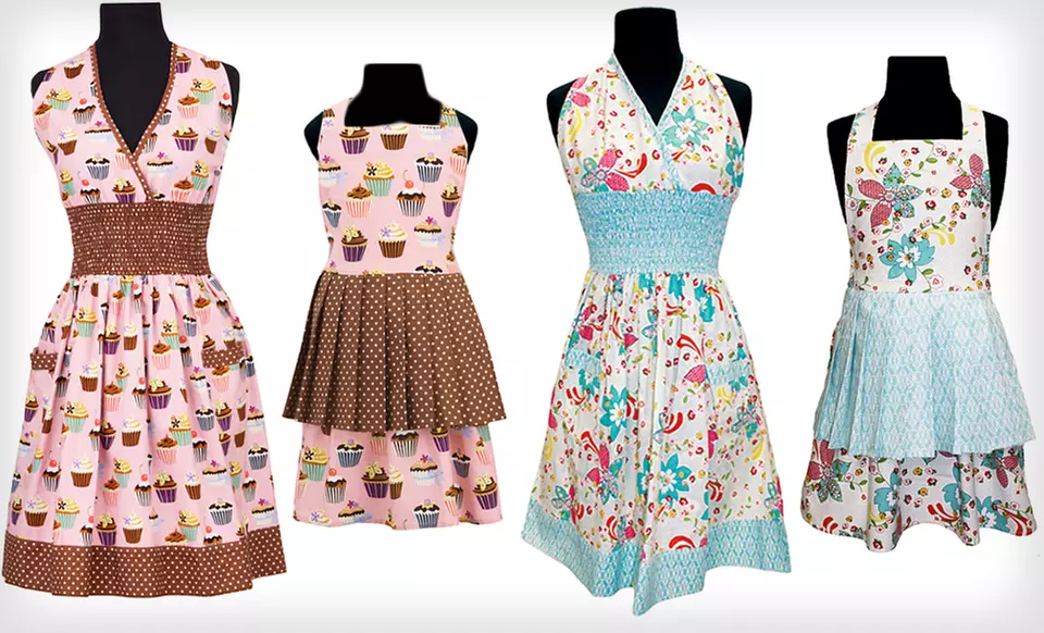 Retro-Inspired Mother or Daughter Aprons (Up to 73% Off). 8 Designs Available. Free Returns. - Primary Image
