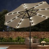 Image 4: Rotatable Solar Lighting Garden Umbrella with Fillable Base