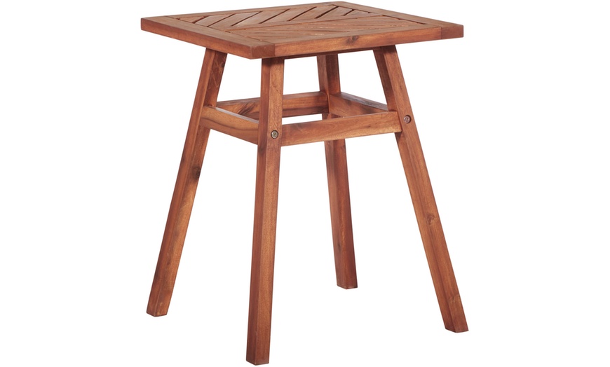 Image 4: Square Wooden Side Table