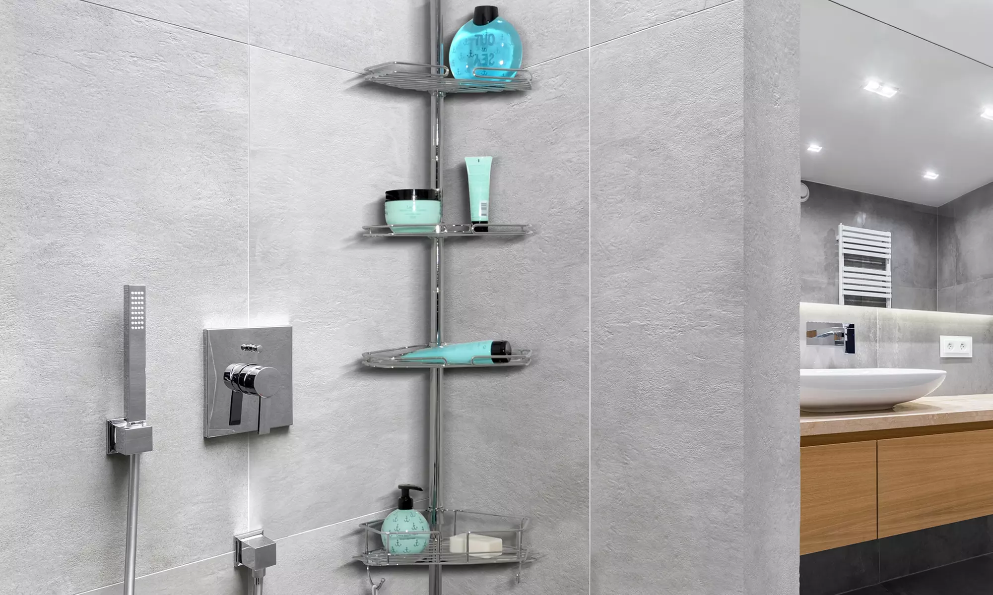 1 ou 2 étagères de douche universelles - Primary Image