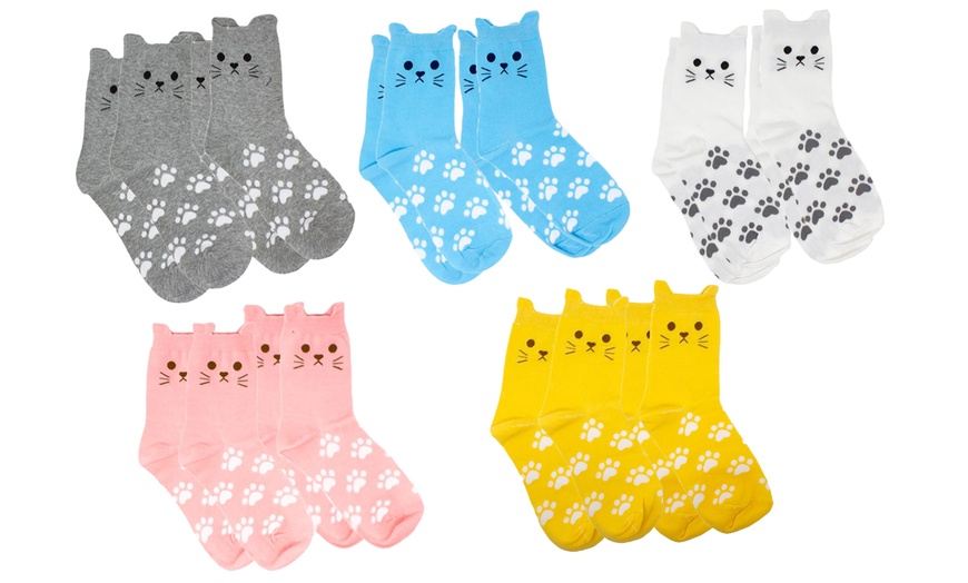 Image 10: Flo Women's Cat Socks