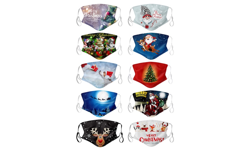 Image 5: 1, 3, 5, 10, or 20 Assorted Christmas Face Masks