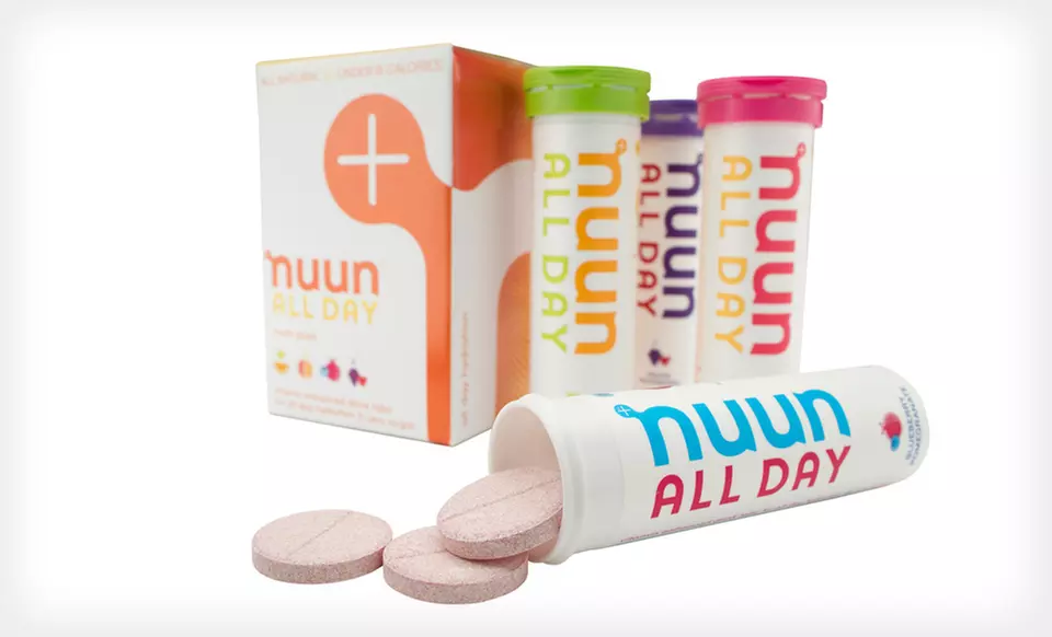 $22.99 for a Nuun 21-Ounce Water Bottle and All Day Hydration Mixed Four-Pack ($34.95 List Price). Free Shipping. - Primary Image