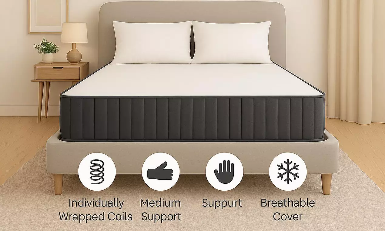 Elton Contemporary Grey Upholstered Bed Frame with Optional Mattress