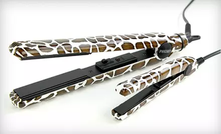 $29 for a PHI Beauty Ceramic Flat Iron Set in Black, Zebra, or Giraffe Print (Up to $179.99 Value). Shipping Included. - Primary Image