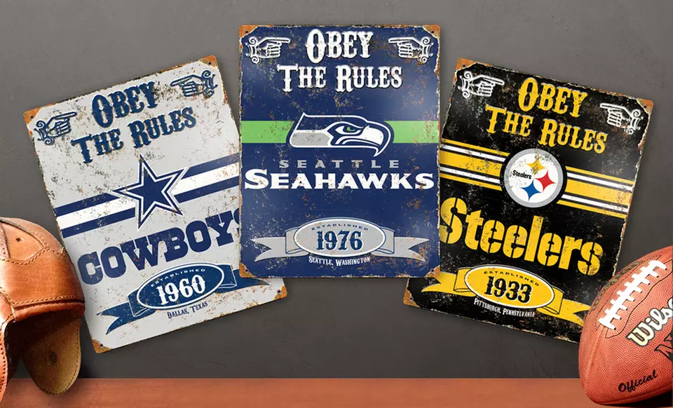 NFL Embossed Metal Signs - Primary Image