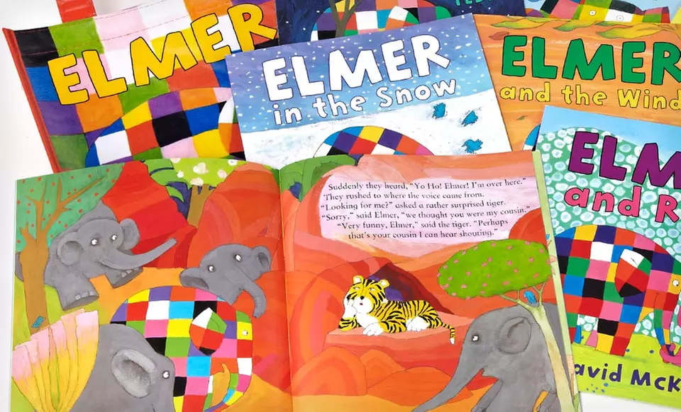 $12.99 for an 8-Book Elmer the Elephant Set with Tote Bag ($60 List Price) - Second Medium