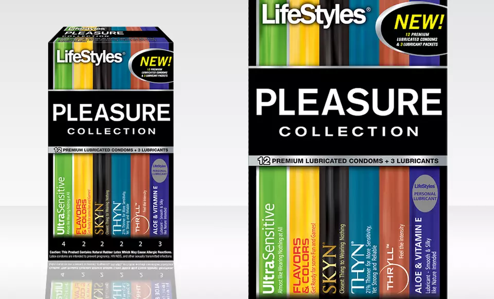 LifeStyles Pleasure Collection Condom 12-Pack with Lubricant - Primary Image