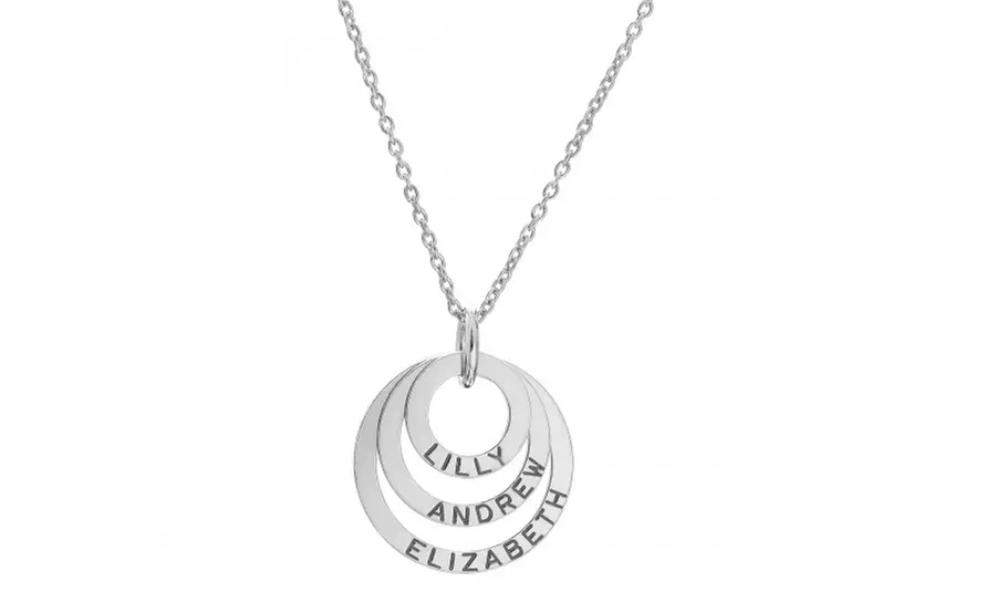 Sterling Silver Personalized Triple Ring Necklace With Free Delivery from SilvexCraft Design (Up to 80% Off) - Primary Image