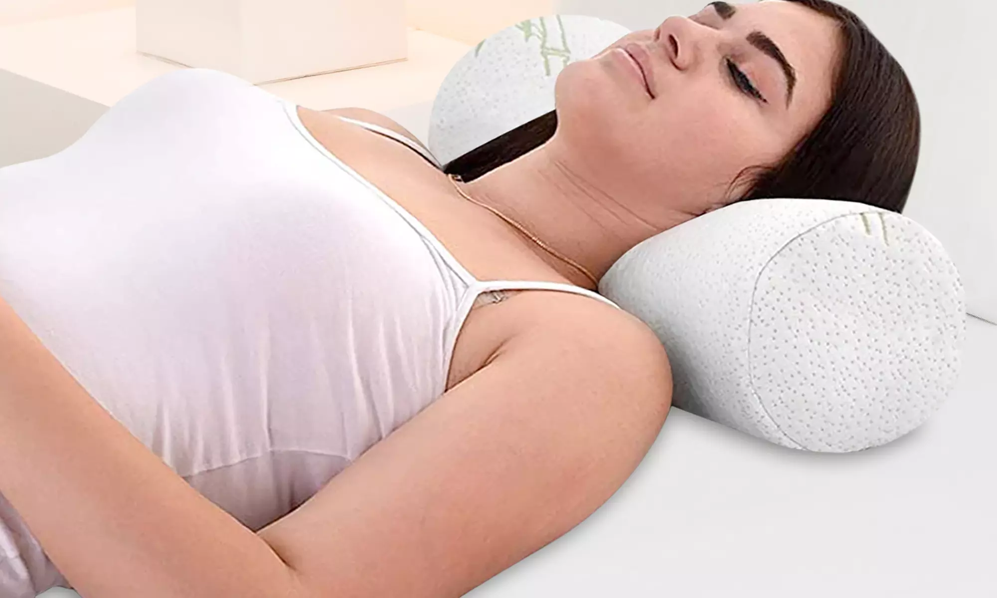 Coussin pour jambes à mousse à mémoire de forme et revêtement bambou