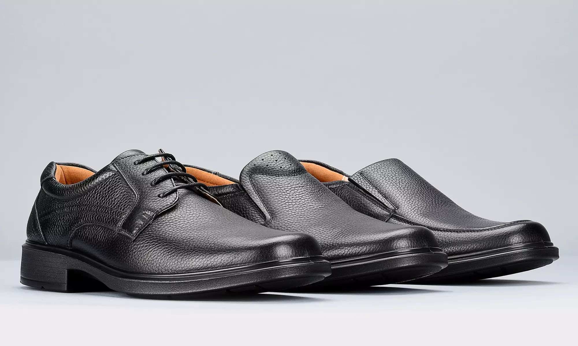 Genuine Leather Men's Slip-Resistant Comfort Work Shoes - Primary Image